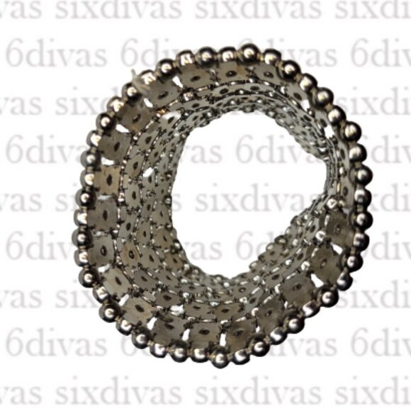 SPARKLING multicolor crystals multi layer stretch wide cuff bracelet - Picture 3 of 8